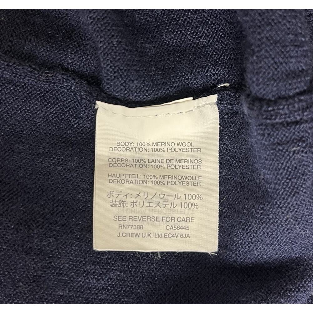 J. Crew Tippi Merino Wool Embroidered Classic Sweater Preppy Heritage Size XS - Picture 7 of 7